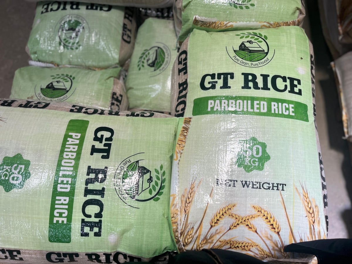 50kg parboiled rice sacks from GT Rice Mills